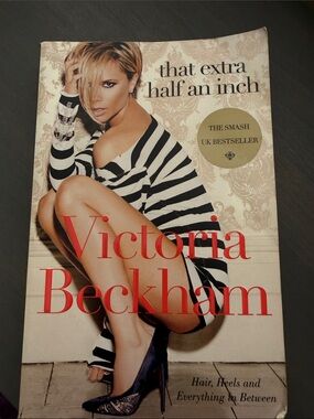 Victoria Beckham Book Cover — Black, Cream & Red Accents